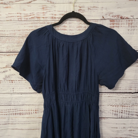 Madewell L Navy Blue Short Sleeve Maxi - Picture 5 of 8